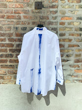 Load image into Gallery viewer, PAINTED ABSTRACT DRESS SHIRT ( SANTORINI BLUE)