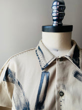 Load image into Gallery viewer, PAINTED ABSTRACT SHIRT-DRESS KHAKI/BLACK