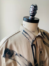 Load image into Gallery viewer, PAINTED ABSTRACT SHIRT-DRESS KHAKI/BLACK