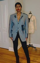 Load and play video in Gallery viewer, NOIR VINTAGE ABSTRACT PAINTED BLAZER