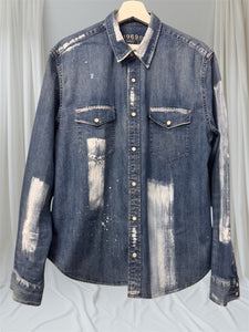 DENIM HAND PAINTED ABSTRACT SHIRT