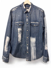 Load image into Gallery viewer, DENIM HAND PAINTED ABSTRACT SHIRT
